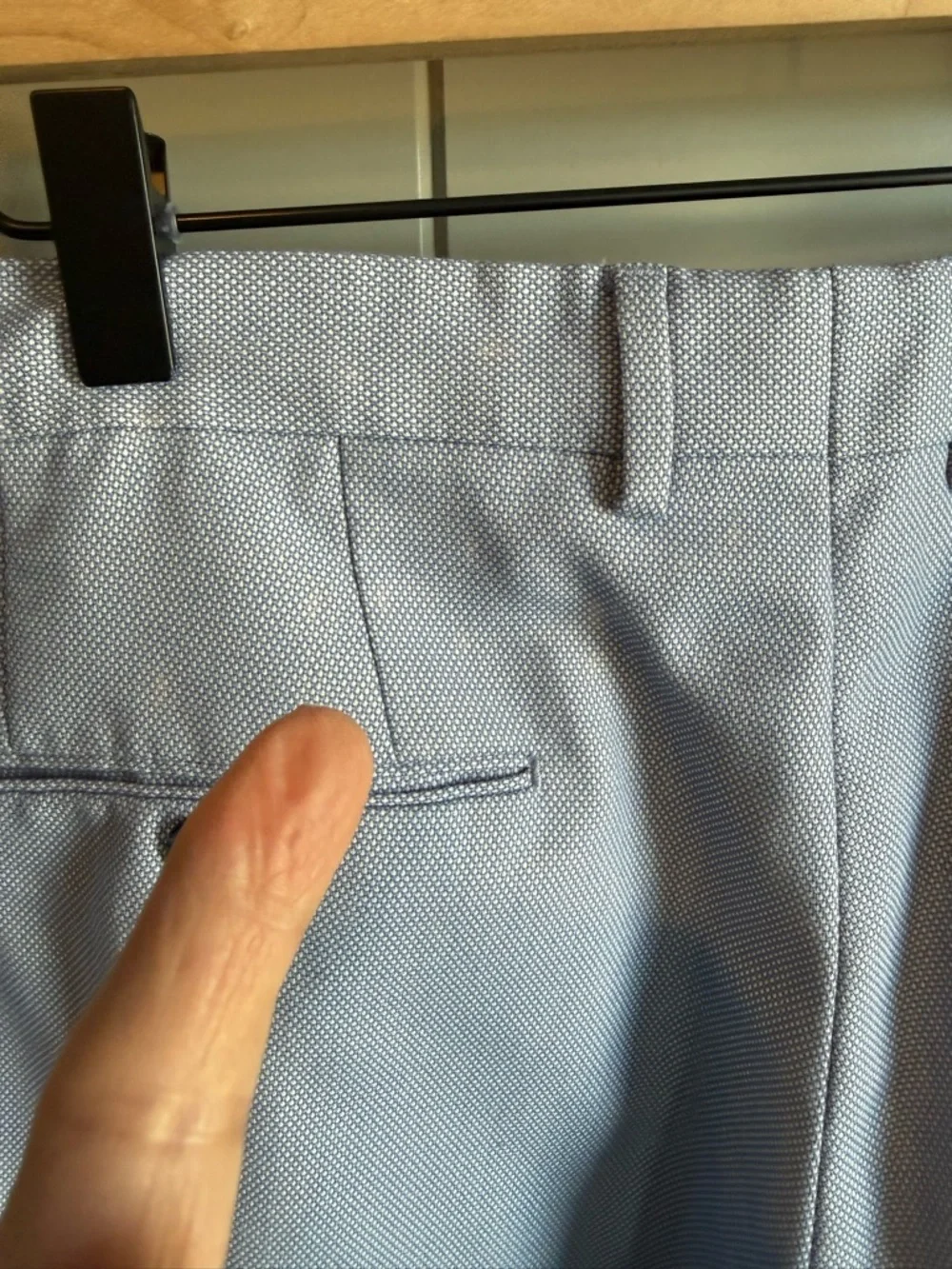 ZARA Mens 36x28 Straight Fit Light Blue Flat Front Trouser Dress Suit Pants